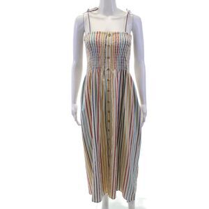 India Collection Womens Striped A Line Sun Dress Multi Colored Size Extra Small